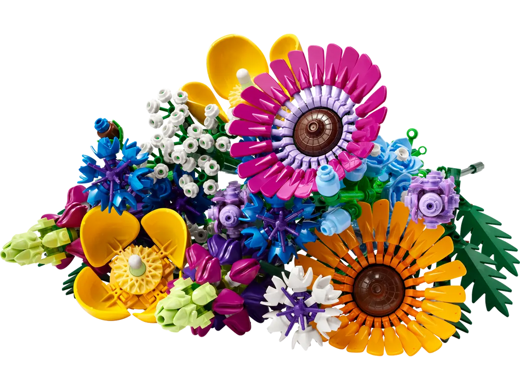 LEGO Boeket met wilde bloemen 10313 - Uitgebreid model van een boeket met verschillende wilde bloemen, met gedetailleerde bouwstenen en levendige kleuren voor een decoratieve en natuurlijke uitstraling