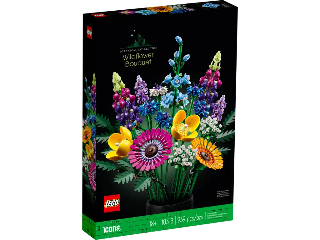 LEGO Boeket met wilde bloemen 10313 - Uitgebreid model van een boeket met verschillende wilde bloemen, met gedetailleerde bouwstenen en levendige kleuren voor een decoratieve en natuurlijke uitstraling