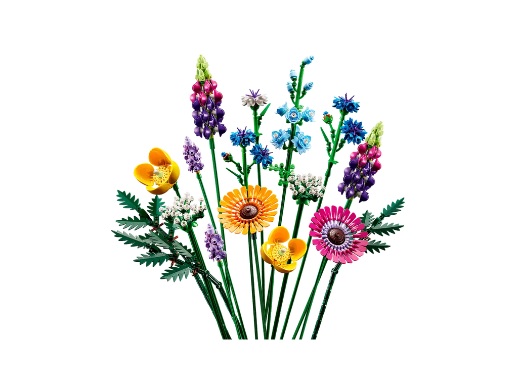 LEGO Boeket met wilde bloemen 10313 - Uitgebreid model van een boeket met verschillende wilde bloemen, met gedetailleerde bouwstenen en levendige kleuren voor een decoratieve en natuurlijke uitstraling