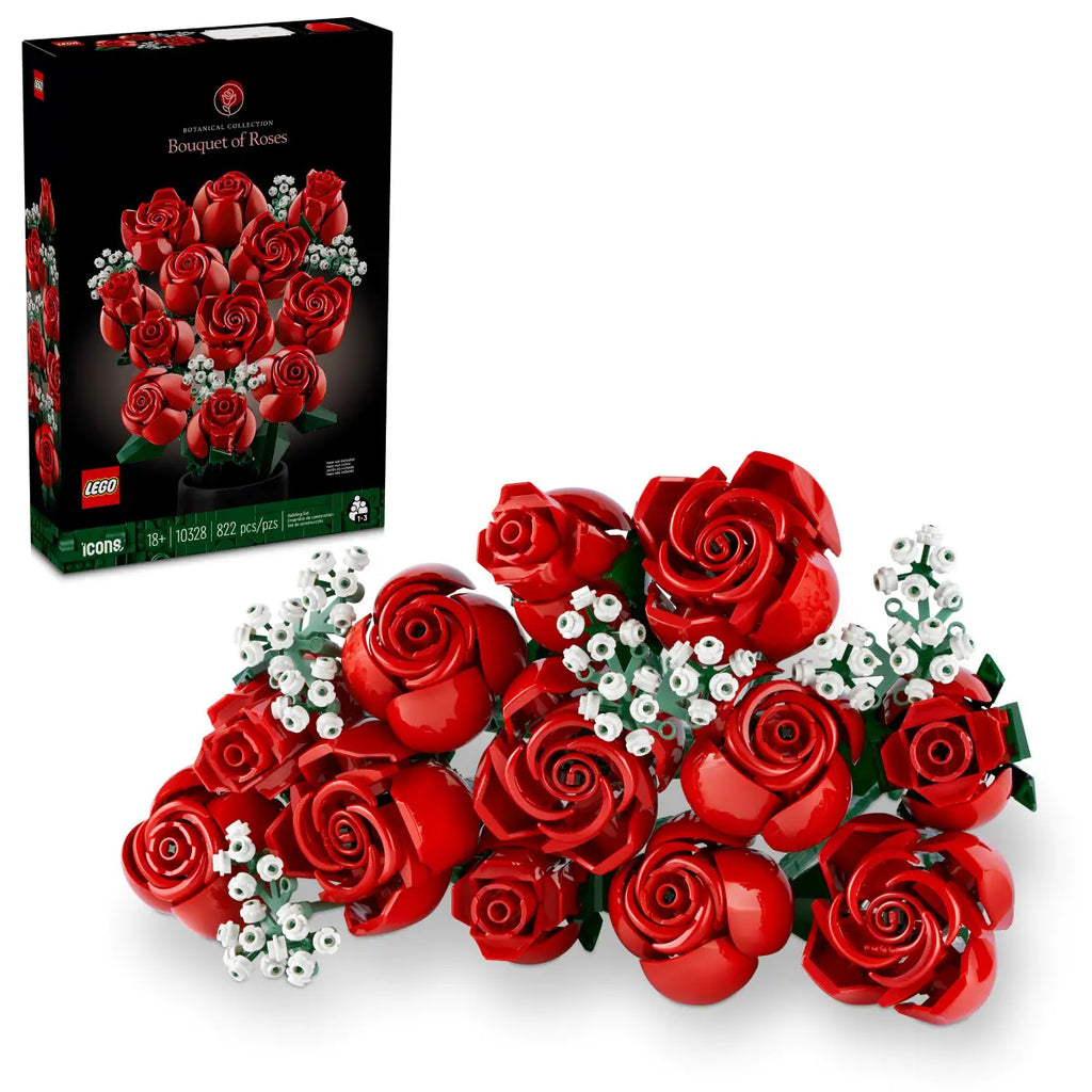 LEGO Rozenboeket 10328 - Elegante set met kleurrijke rozen, bestaande uit gedetailleerde bouwstenen voor een levensecht boeket dat een mooie decoratie vormt