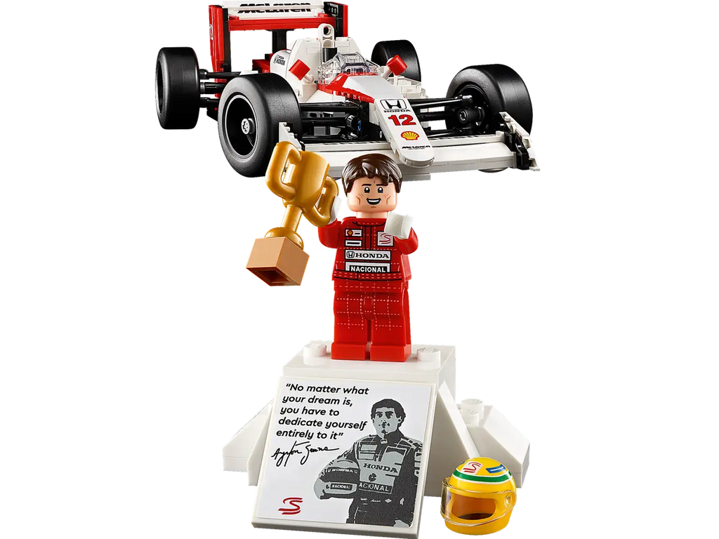 LEGO McLaren MP4/4 en Ayrton Senna 10330 - Gedetailleerd model van de iconische McLaren MP4/4 racewagen en een figuur van Ayrton Senna, met authentieke kenmerken uit de Formule 1