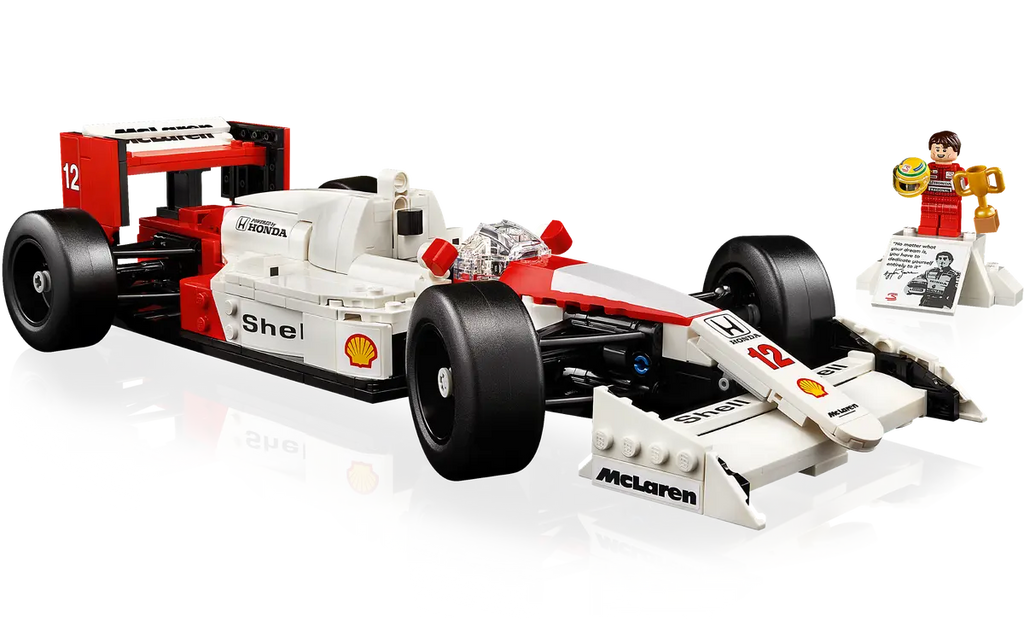 LEGO McLaren MP4/4 en Ayrton Senna 10330 - Gedetailleerd model van de iconische McLaren MP4/4 racewagen en een figuur van Ayrton Senna, met authentieke kenmerken uit de Formule 1