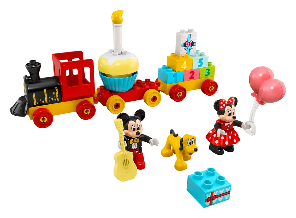 LEGO Mickey & Minnie Birthday Train 10941 - Vrolijk model van een verjaardags trein met Mickey en Minnie Mouse, met kleurrijke bouwstenen en feestelijke details voor jongere bouwers