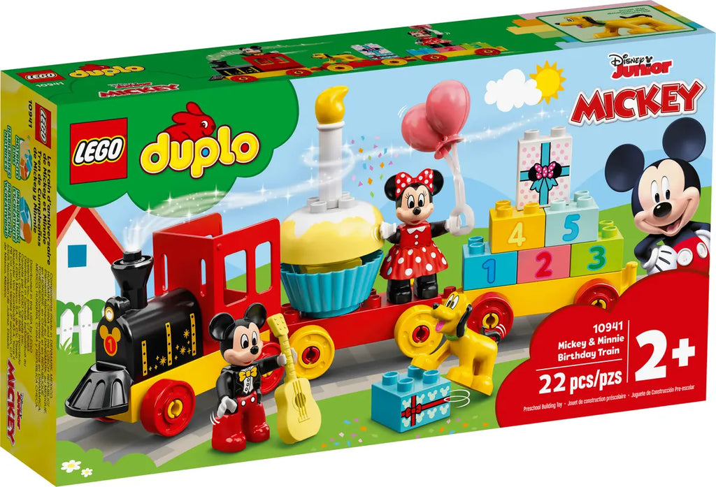 LEGO Mickey & Minnie Birthday Train 10941 - Vrolijk model van een verjaardags trein met Mickey en Minnie Mouse, met kleurrijke bouwstenen en feestelijke details voor jongere bouwers