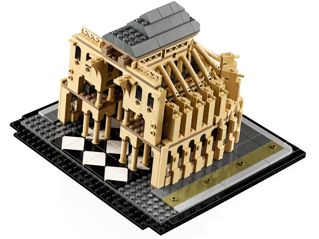 LEGO architectuurset Notre-Dame van Parijs 21061 met gedetailleerde weergave van de iconische torens en gotische architectuur van de beroemde Parijse kathedraal