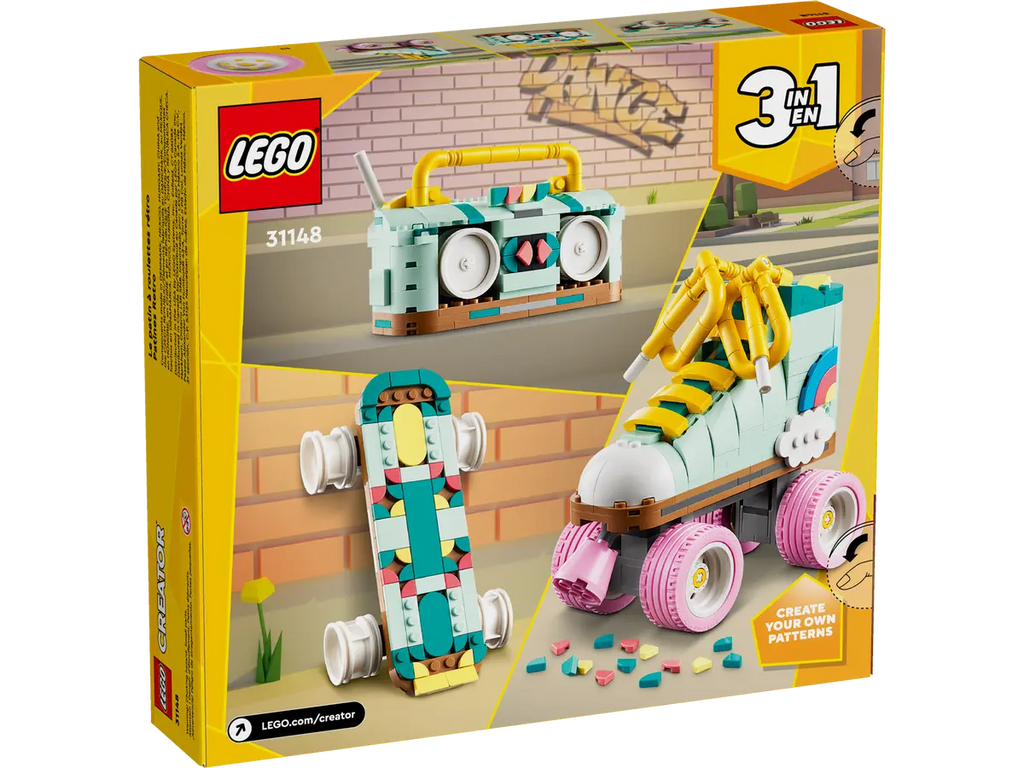 LEGO Retro Roller Skater 31148 - Retro model van een rolschaatser met kleurrijke bouwstenen en authentieke details, perfect voor fans van vintage stijlen en skaten