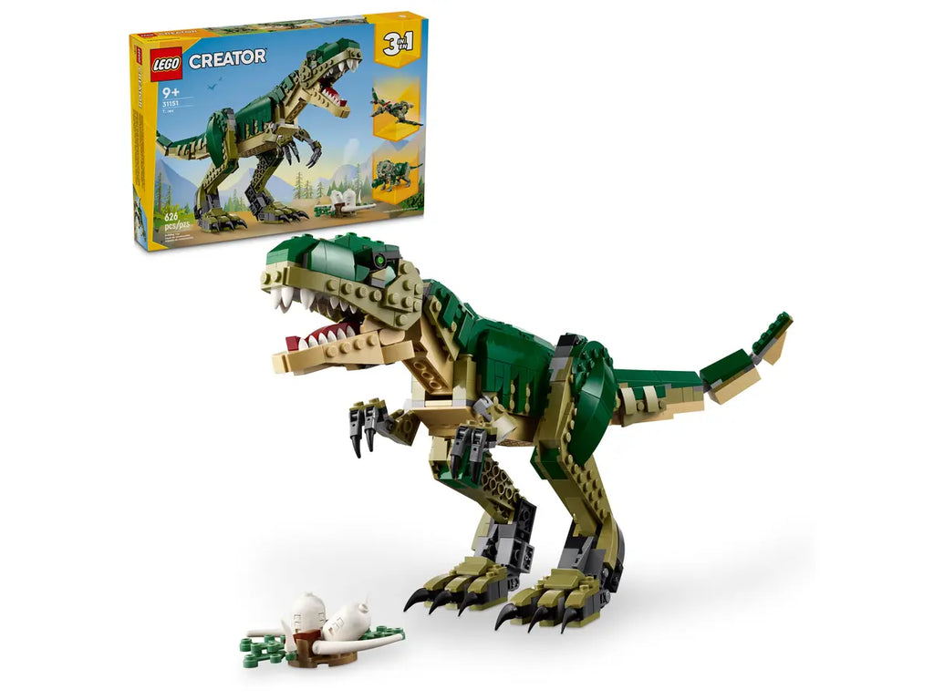 LEGO T. rex 31151 - Imposant model van een T. rex met gedetailleerde bouwstenen en realistische kenmerken, ideaal voor dinosaurussenliefhebbers en avontuurlijke bouwprojecten