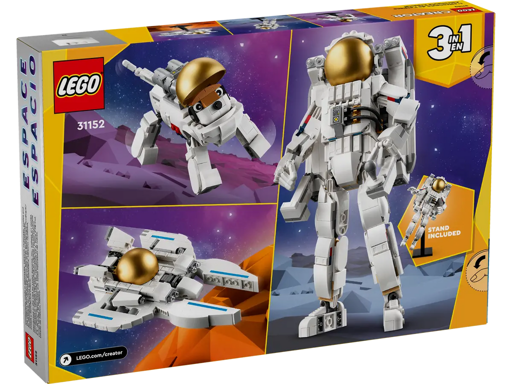 LEGO Space Astronaut 31152 - Gedetailleerd model van een ruimteastronaut met kleurrijke bouwstenen en realistische accessoires voor een avontuurlijke ruimteverkenning