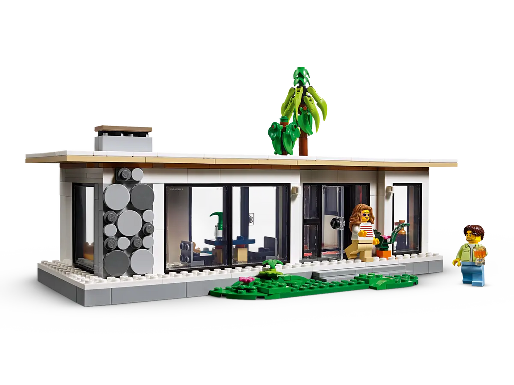 LEGO Modern House 31153 - Stijlvol model van een modern huis met veelzijdige bouwstenen en realistische details voor een eigentijdse woning