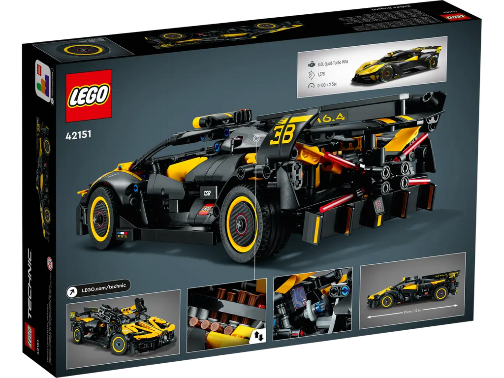 LEGO Bugatti Bolide 42151 - Gedetailleerd model van de Bugatti Bolide met realistische bouwstenen en aerodynamische kenmerken, ideaal voor autoliefhebbers en racefans