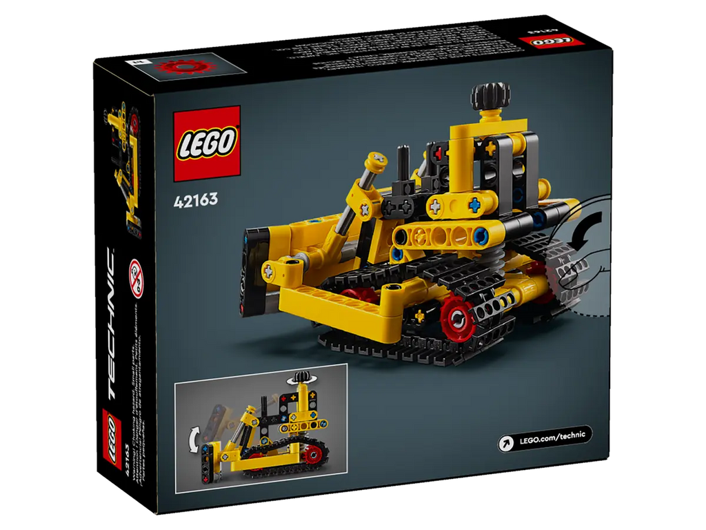 LEGO Heavy-Duty Bulldozer 42163 - Robuust model van een zware bulldozer met gedetailleerde bouwstenen en functionele kenmerken voor realistische bouwactiviteiten