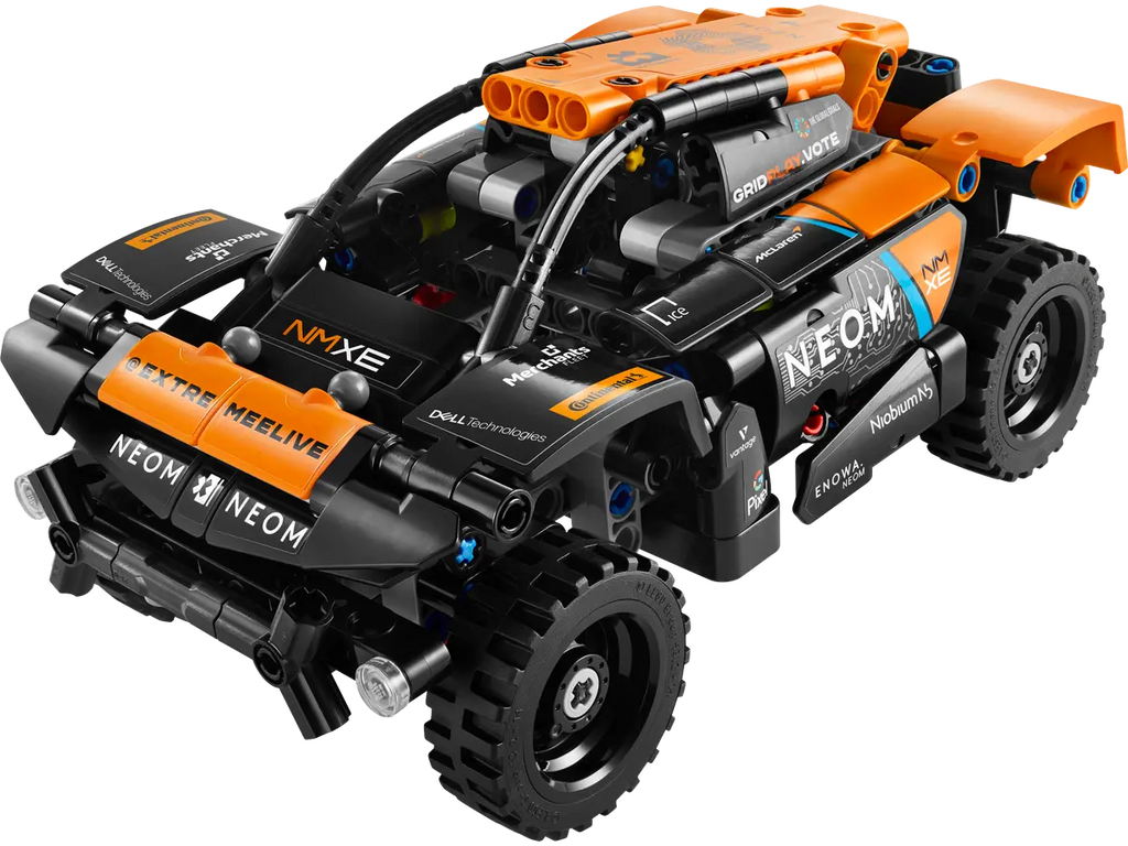 LEGO NEOM McLaren Extreme E Race Car 42166 - Gedetailleerd model van de NEOM McLaren Extreme E racewagen met robuuste bouwstenen en realistische kenmerken voor off-road races