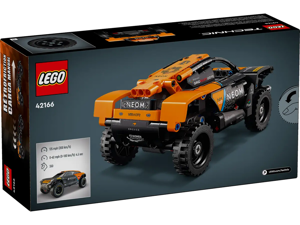 LEGO NEOM McLaren Extreme E Race Car 42166 - Gedetailleerd model van de NEOM McLaren Extreme E racewagen met robuuste bouwstenen en realistische kenmerken voor off-road races