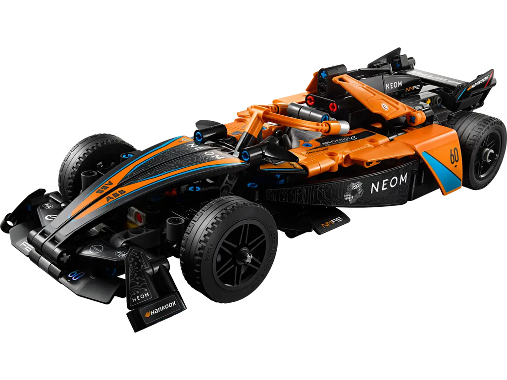 LEGO NEOM McLaren Formula E-Race Car 42169 - Gedetailleerd model van de NEOM McLaren Formula E-racewagen met aerodynamische bouwstenen en realistische kenmerken voor elektrische racen