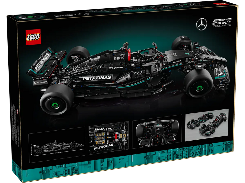 LEGO Mercedes-AMG F1 W14 E Performance 42171 - Gedetailleerd model van een racewagen met een aerodynamisch ontwerp en opvallende kleuren