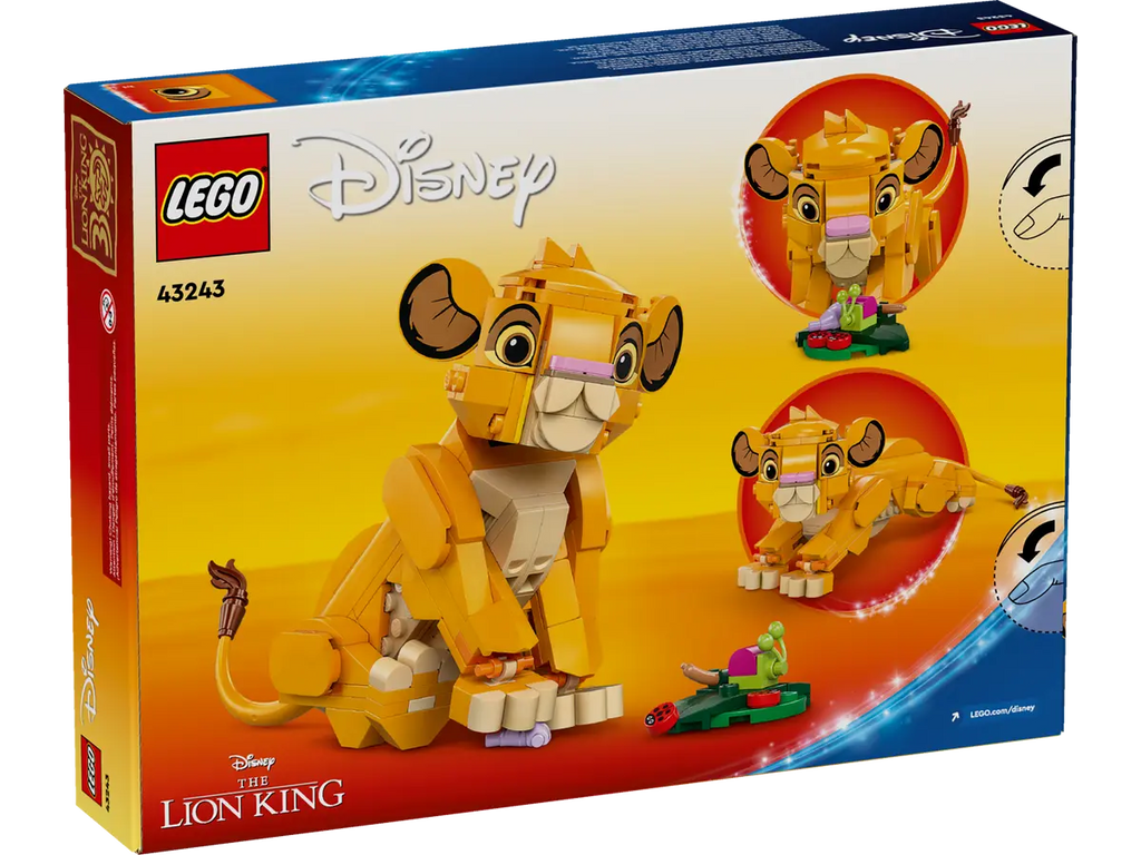 LEGO Simba de Leeuwenkoning als welp 43243 - Schattig model van Simba als welp met gedetailleerde bouwstenen en kleurrijke elementen uit de Leeuwenkoning